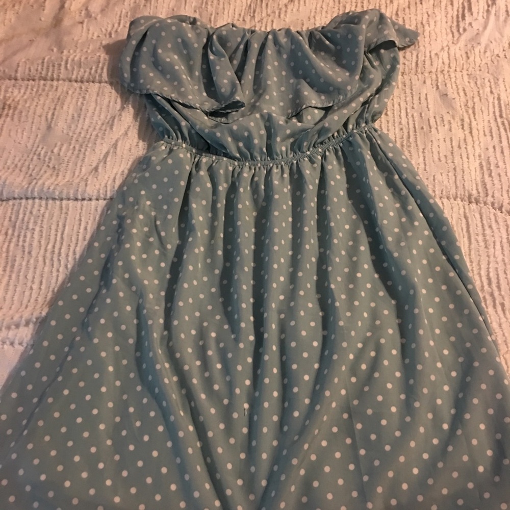 Strapless summer dress.